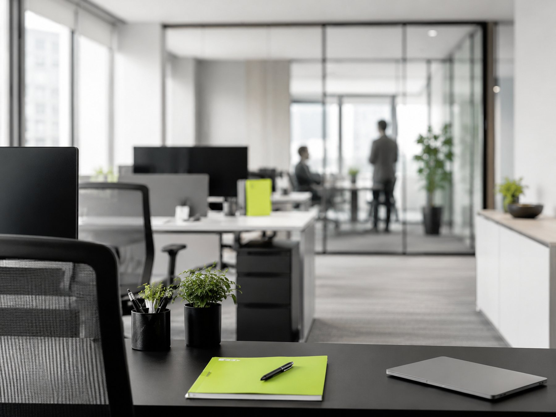 A modern open-plan office interior